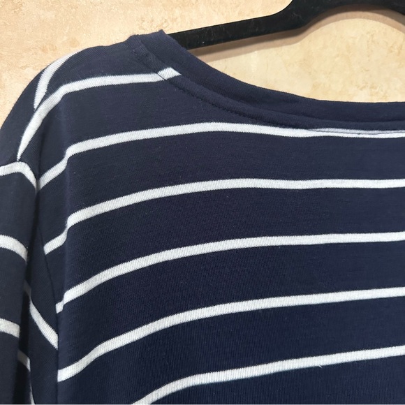 Chico's The Ultimate Tee Size 3 U.S. XL Navy White Striped 100% Pima Cotton - Picture 6 of 9